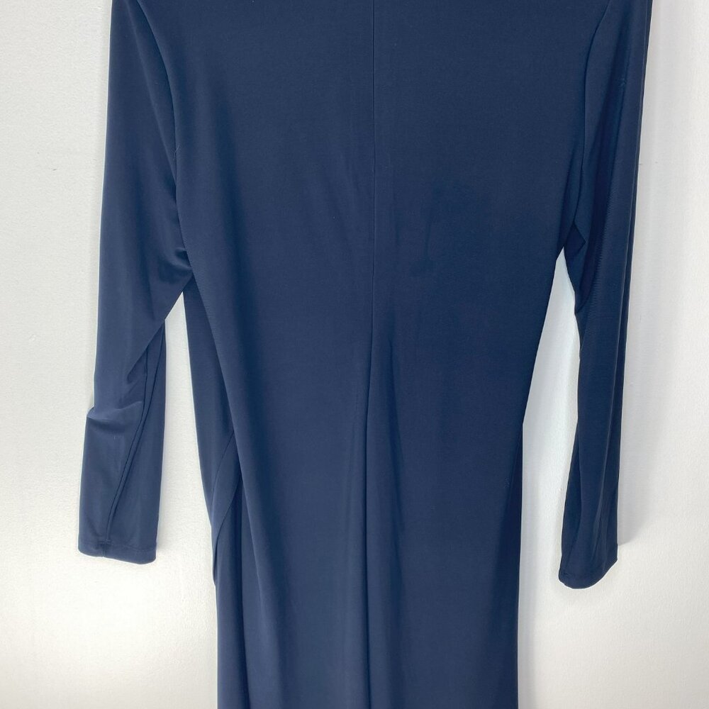 Tommy Hilfiger - Navy, swoop neck, midi, stretchy dress, Size L - Picture 8 of 9